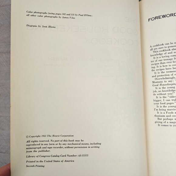 Vintage The Good Housekeeping Cookbook Dorothy B. Marsh 1963 Edition Hardcover - Picture 3 of 11